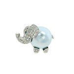 Rodhium with montana crystals and eyes, light blue pearl