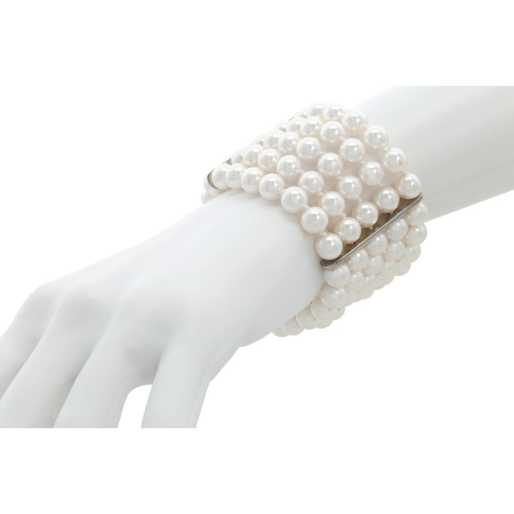 AUDREY - Bracciale in rodio e perla classica per essere elegante come Audrey in Colazione da Tiffany: un pezzo unico e glamour! - A.Z. Bigiotterie