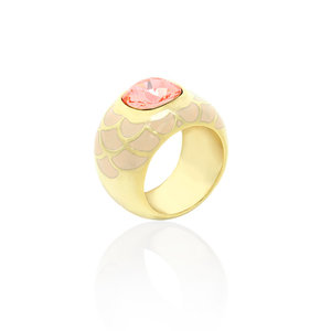 JULIET - Romantic is the perfect word to describe this gorgeous ring with angel skin  enamel base and central rose peach sparkly crystal!

Size from 9 to 25. - A.Z. Bigiotterie