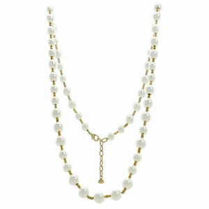 FANNY - FANNY è una classica collana di perle bianche su base oro chiaro, che assicura un look glamour e sofisticato a chi la indossa! - A.Z. Bigiotterie