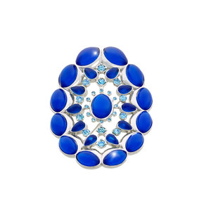 SCRIGNO BLU - Un gioiello importante che dona carattere a qualsiasi look realizzato con oro rodio, resine blu e cristalli acquamarina. - A.Z. Bigiotterie