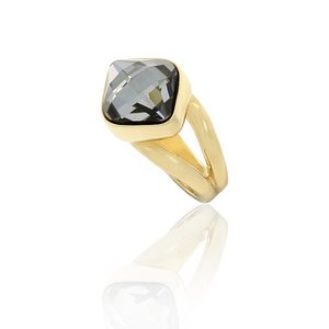 GEM - A fabulour ring full of light, for highly fascinating ladies!
Jewel made of light gold and fumé stone, available from size 9 to 25. - A.Z. Bigiotterie