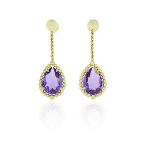 LOREDANA - A very refined earring made of light gold and tanzanite drops, able to bring a special light to your face! - A.Z. Bigiotterie