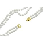 MILADY - A truly classic, one of our best sellers ! A double round of pearls with golden closing. - A.Z. Bigiotterie