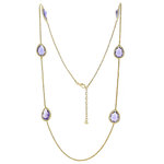 LOREDANA 3 - Together with its earrings and  bracelet, this wonderful necklace, made of 
light gold and tanzanite stone, completes this delicate set. - A.Z. Bigiotterie