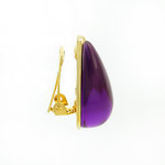 GOLDEN DROP - GOLDEN DROP è un orecchino dalla forma di goccia, realizzato con oro chiaro e resina viola, che valorizza l'ovale del viso! - A.Z. Bigiotterie