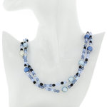 Rodhium with pearls and small pearls in blue tones