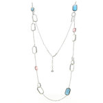 REBECCA - REBECCA is a necklace with delicate tones, perfect on any outfit.
Jewel made of turquoise, pinke and transparent white resins. - A.Z. Bigiotterie