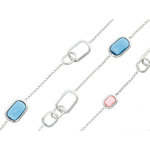 REBECCA - REBECCA is a necklace with delicate tones, perfect on any outfit.
Jewel made of turquoise, pinke and transparent white resins. - A.Z. Bigiotterie
