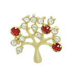 Light gold with white and ruby stones